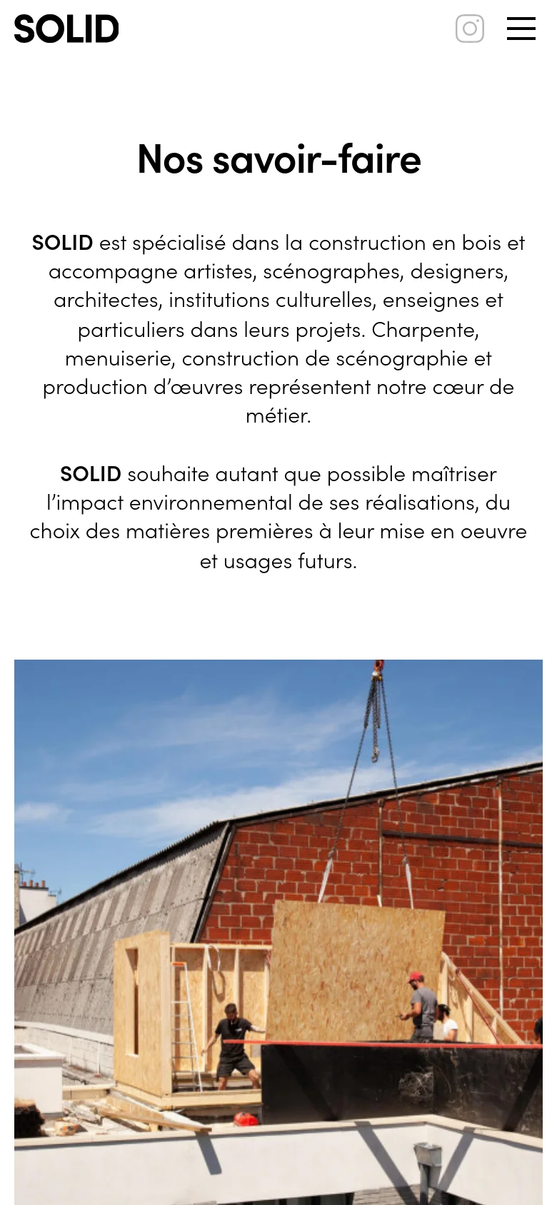 Solid Services mobile website screenshot