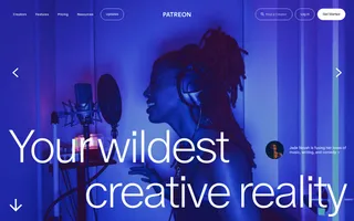 Patreon homepage website preview