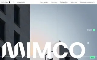 MIMCO capital homepage website preview