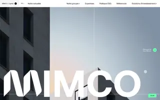 MIMCO capital homepage website preview