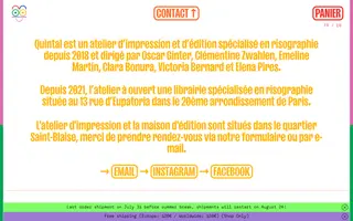 Quintal homepage website preview