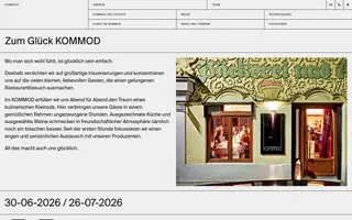 Kommod homepage website preview