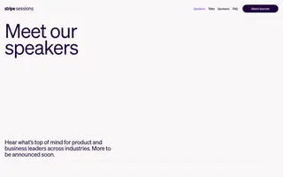Stripe Sessions homepage website preview