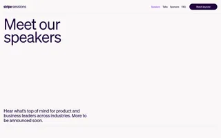 Stripe Sessions homepage website preview