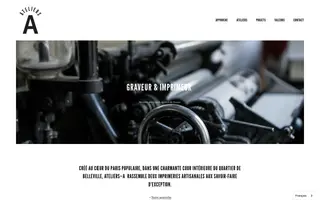 Ateliers—A homepage website preview