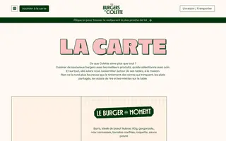 Les Burgers de Colette homepage website preview