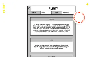 FLIRT homepage website preview