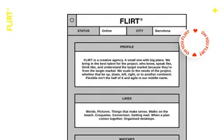 FLIRT homepage website preview