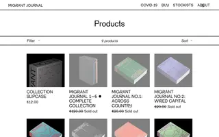 Migrant Journal homepage website preview
