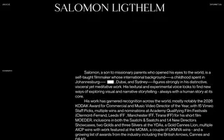 Salomon Ligthelm homepage website preview