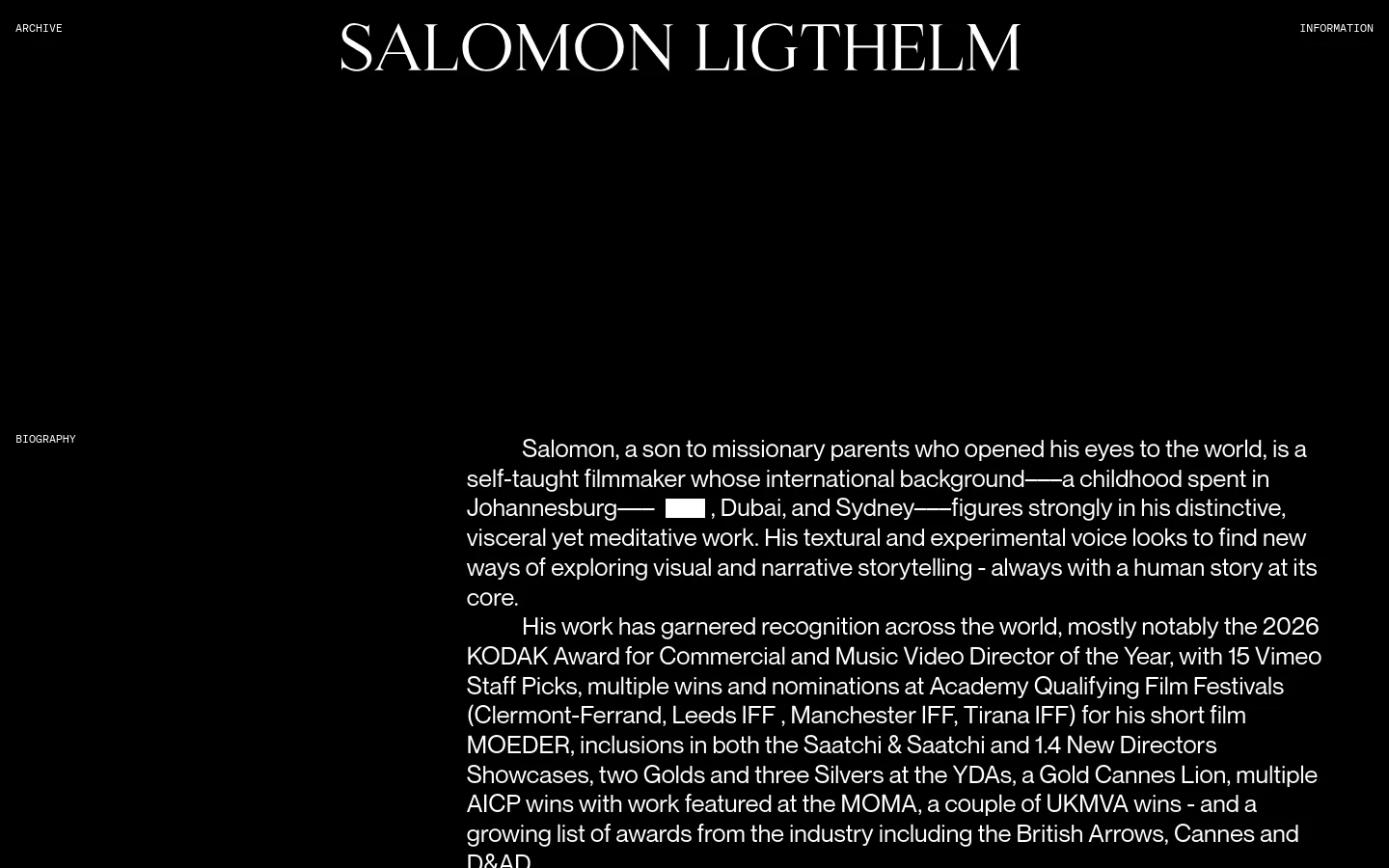 Salomon Ligthelm About Us desktop website screenshot