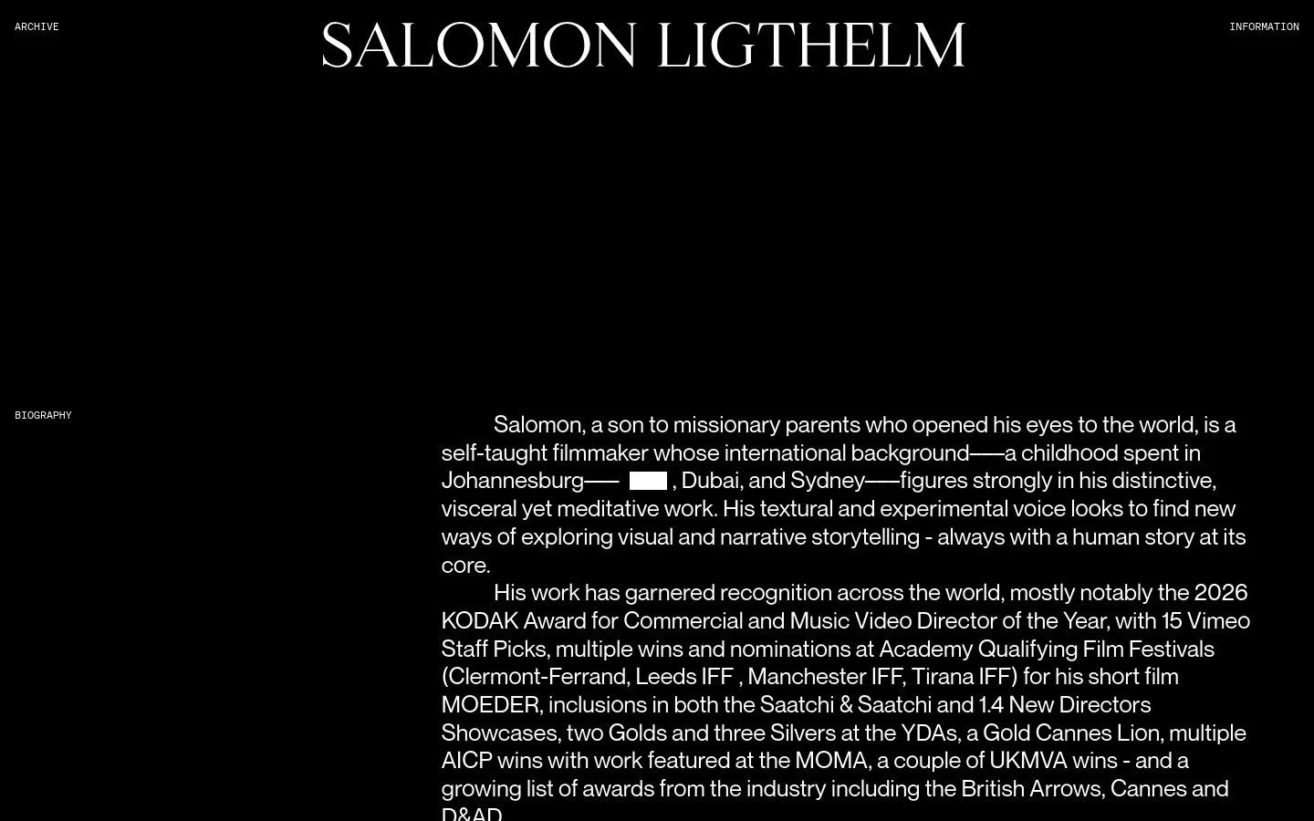 Salomon Ligthelm About Us desktop website screenshot