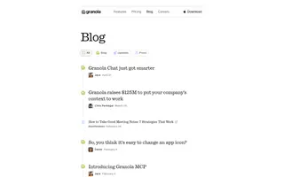Granola homepage website preview