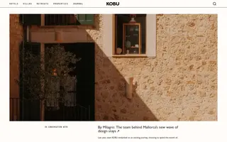 Kobu homepage website preview