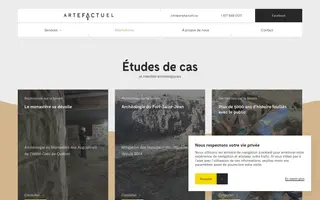 Artefactuel homepage website preview