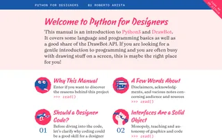 Python for Designers homepage website preview