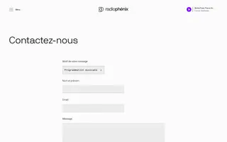 Radio Phénix homepage website preview