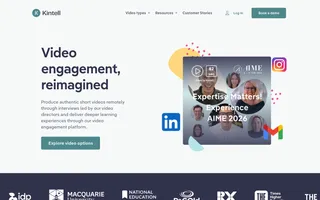 Kintell homepage website preview