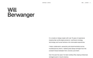 Will Berwanger homepage website preview
