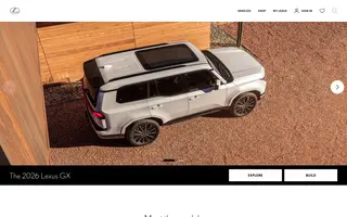 Lexus homepage website preview