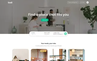 Badi homepage website preview