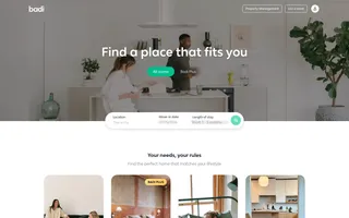 Badi homepage website preview