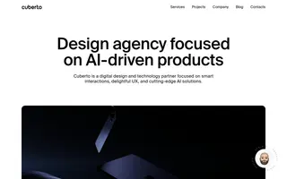 Cuberto homepage website preview