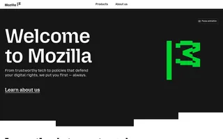 Mozilla homepage website preview