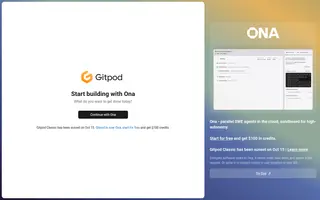 Gitpod homepage website preview
