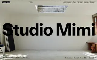 Studio Mimi homepage website preview