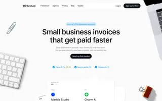 Acctual homepage website preview
