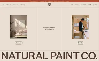 Natural Paint Co. homepage website preview