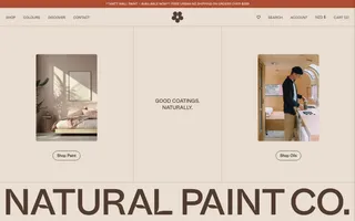 Natural Paint Co. homepage website preview