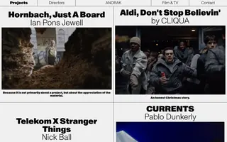 Anorak Film homepage website preview