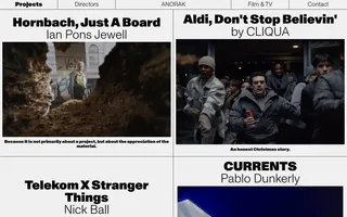 Anorak Film homepage website preview