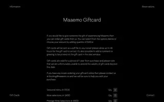 Maaemo homepage website preview