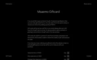 Maaemo homepage website preview