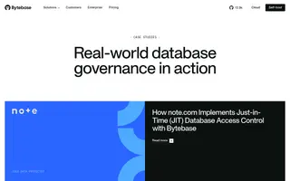 Bytebase homepage website preview