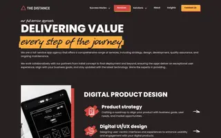 The Distance homepage website preview