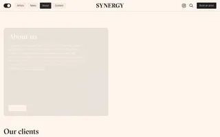 Synergy Art homepage website preview