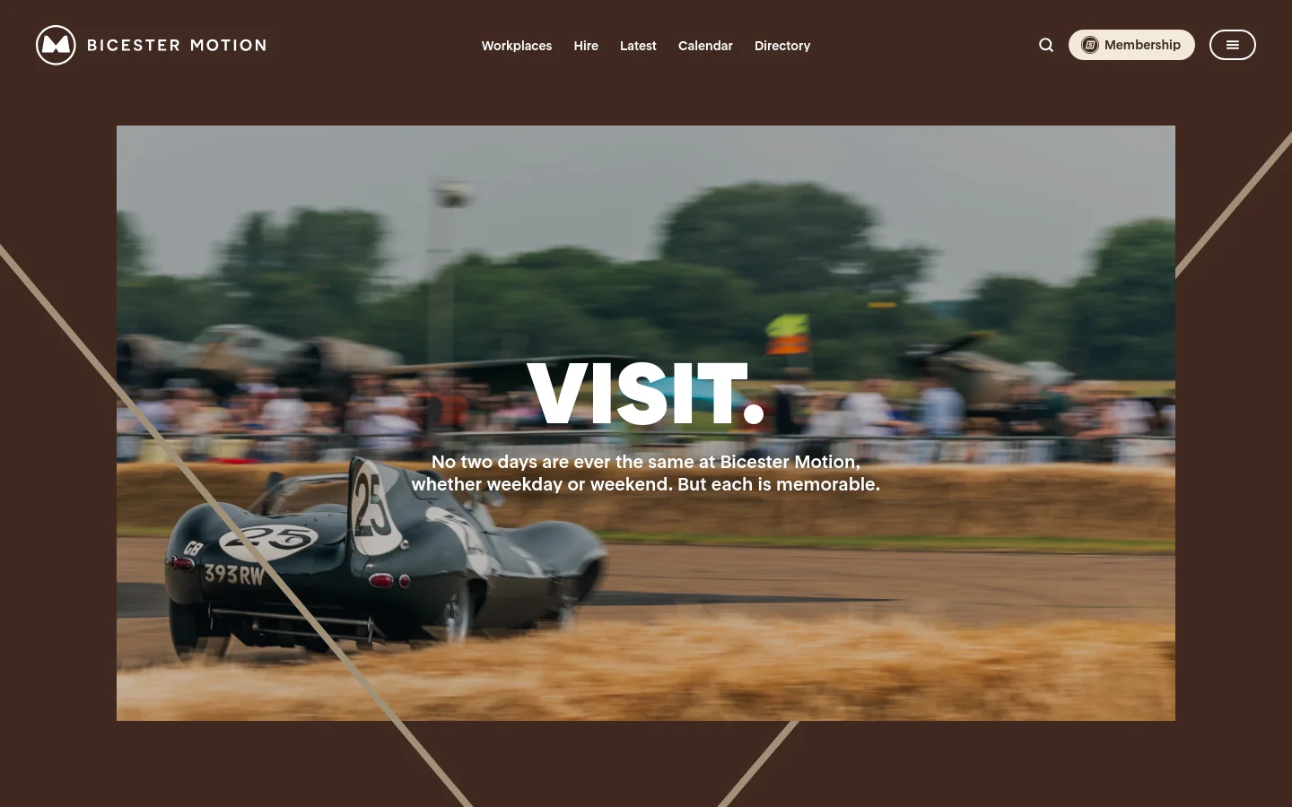 Bicester Motion About Us desktop website screenshot