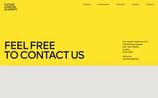 Future London Academy homepage website preview