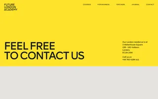 Future London Academy homepage website preview