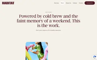 Agency Habitat homepage website preview