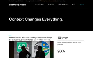 Bloomberg Media homepage website preview