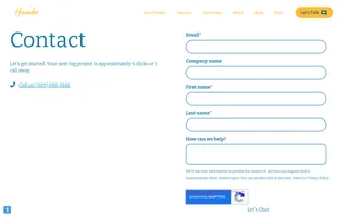 Hounder homepage website preview