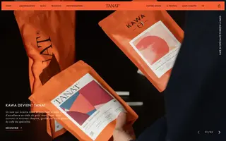 Tanat Coffee homepage website preview