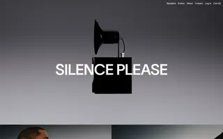 Silence Please homepage website preview