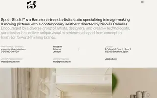 Spot Studio homepage website preview