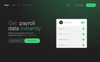 Wage homepage website preview